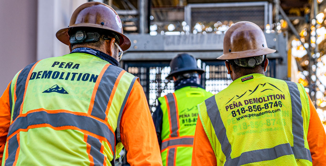 Workers in safety gear